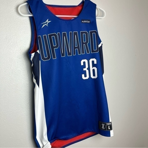 UPWARD Reversible Sports Jersey #36 Red & Blue - Unisex Youth Large - Picture 5 of 8